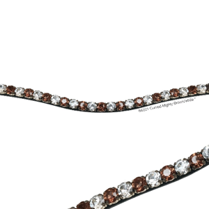 Montar gebogen frontriem zwart leer Mighty brown white