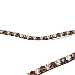 Montar gebogen frontriem zwart leer Mighty Peach brown