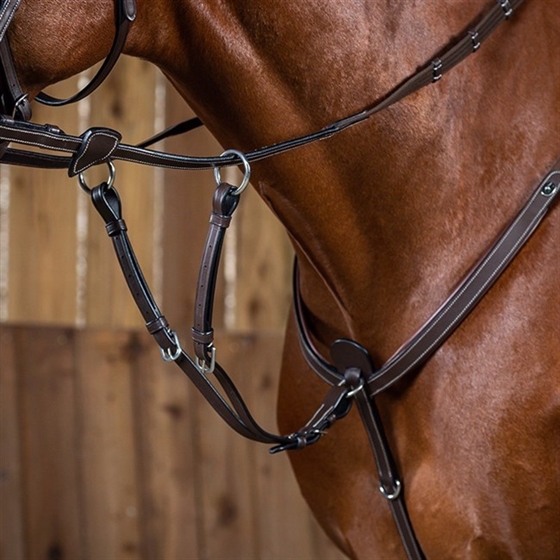 Dyon korte martingaal zilverkleurige gespen